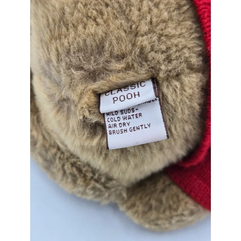 Disney Classic Pooh Gund Plush Teddy Bear Red Sweater Tan Stuffed Animal NEW